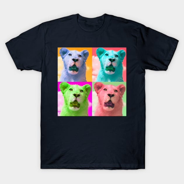 Lion Cub Pop Art T-Shirt by MinnieWilks